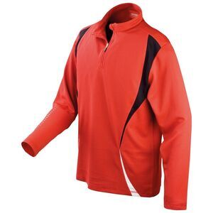 Spiro Unisex Adult Trial Zip Neck Training Top / Red/Black/White